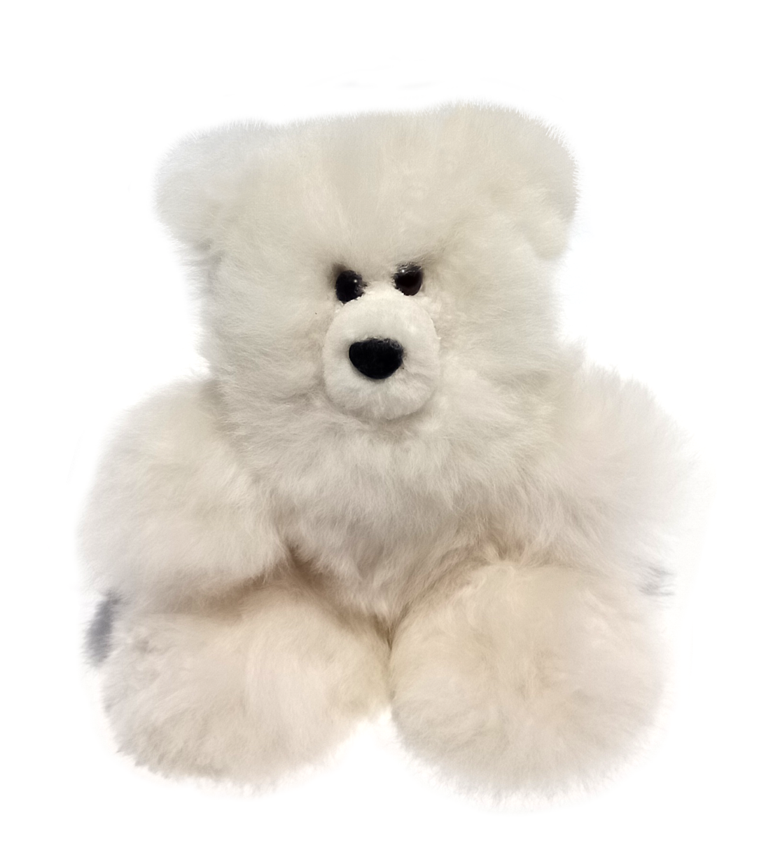 WHITE PREMIUM BABY ALPACA FUR TEDDY BEAR – Alpaca Retail