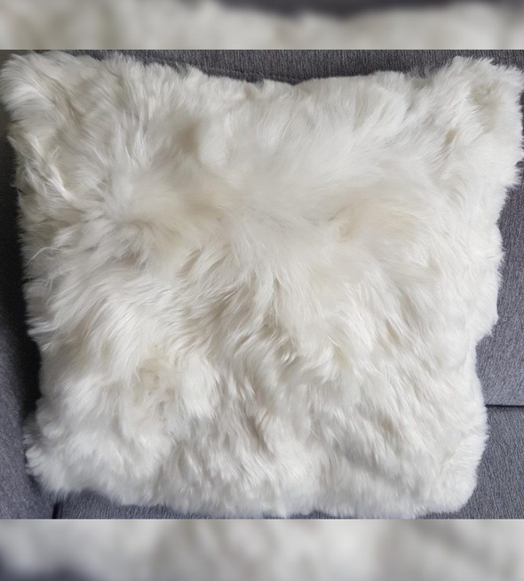 20″ x 20″ White Alpaca Suri fur Pillow Cover - Alpaca Retail