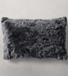 11″ x 20″ Gray Alpaca  Suri  Fur Pillow Cover - Alpaca Retail