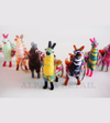 Tiny Llama Keychain, ethnic decoration, gift bag accessories, Zebra llama charm bag Andean Collectible Handcrafted Miniature Figurine - Alpaca Retail