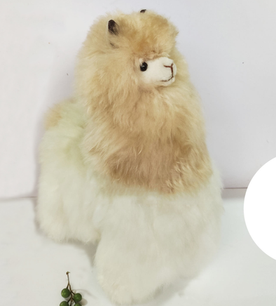 19.5 IN MIX BEIGE - WHITE GIANT STANDING ALPACA - Alpaca Retail