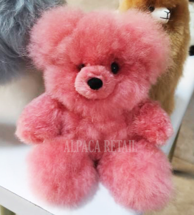 PINK PREMIUM BABY ALPACA FUR TEDDY BEAR - Alpaca Retail