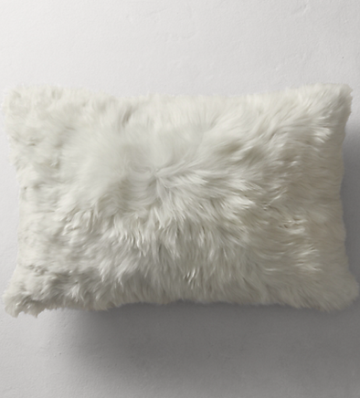 11″ x 20″ White Alpaca  Suri  Fur Pillow cover - Alpaca Retail