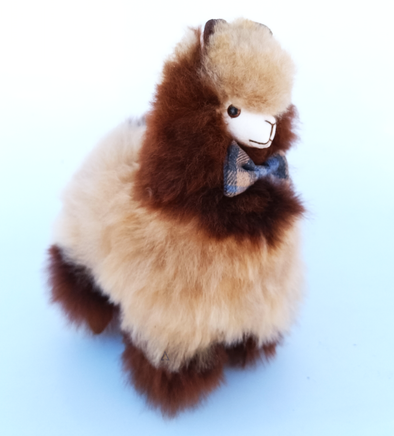 MIX BROWN-BEIGE BABY ALPACA FUR STANDING ALPACA - Alpaca Retail