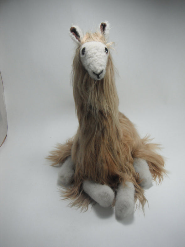 11 IN  Handmade Alpaca Suri Stuffed Animal Plush Alpaca  Fur - Alpaca Retail